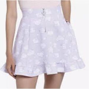 High-Waist Lavender Floral Skater Skirt